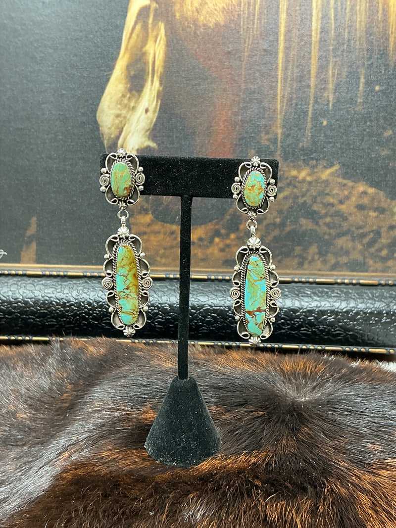 Sterling Silver & Turquoise Drop Earrings