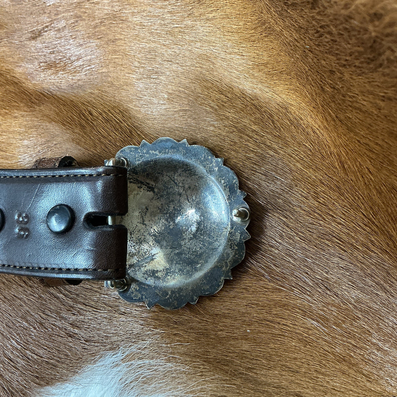 Vintage Solid Sterling Silver Concho Belt