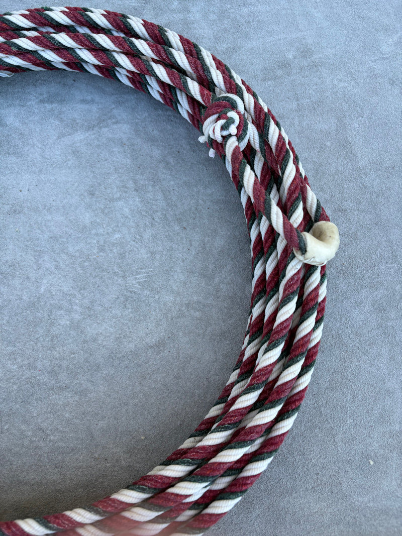 5/16" 60' Waxed Cotton - Red, White & Black