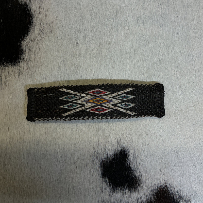 Hitched Horsehair Barrette Black w/Multi Color