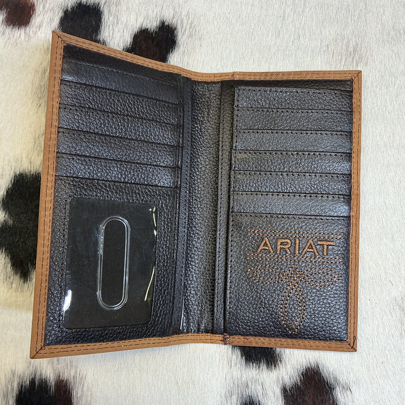 Leather w/Stitching Checkbook Wallet