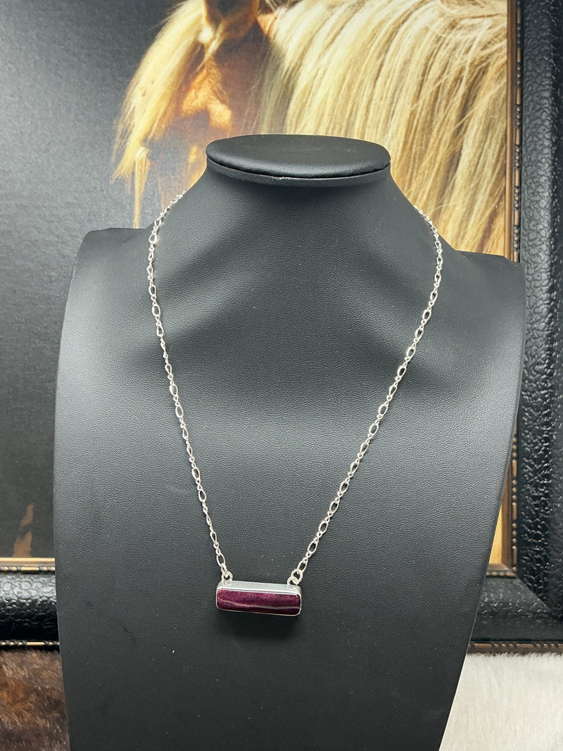 Purple Mojave Bar Necklace