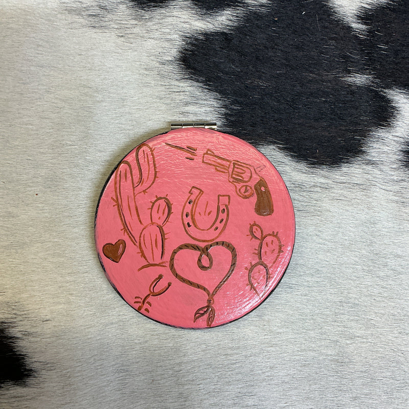 Hand Painted Compact Mirror