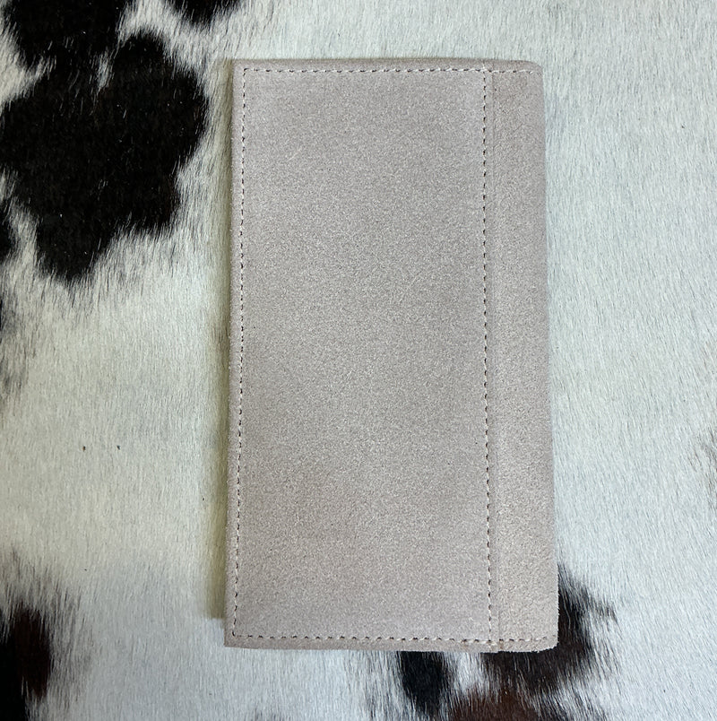 Rough Out w/Floral Checkbook Wallet