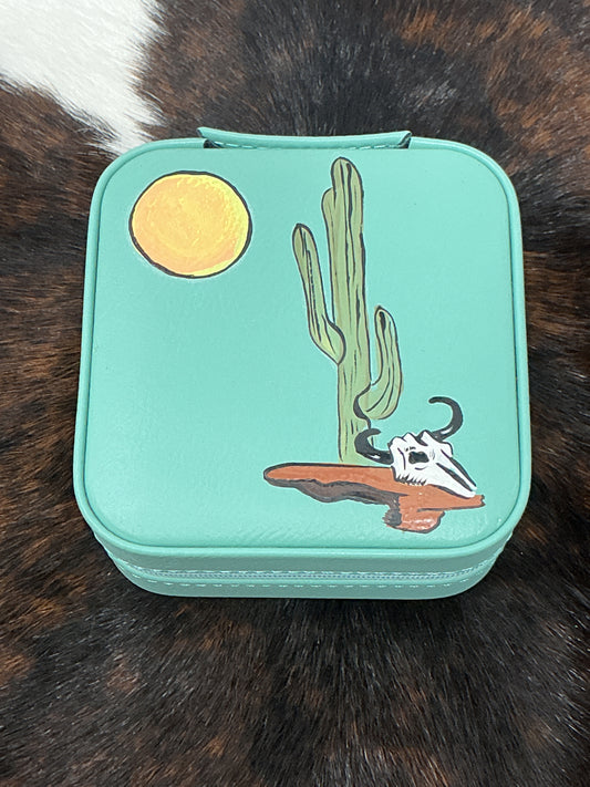 Hand Painted Jewelry Case Small Square