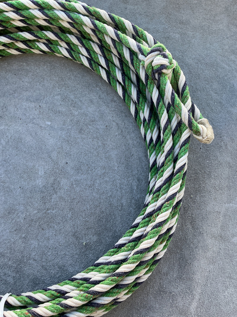 5/16" 60' Waxed Cotton - Green, Blue & White