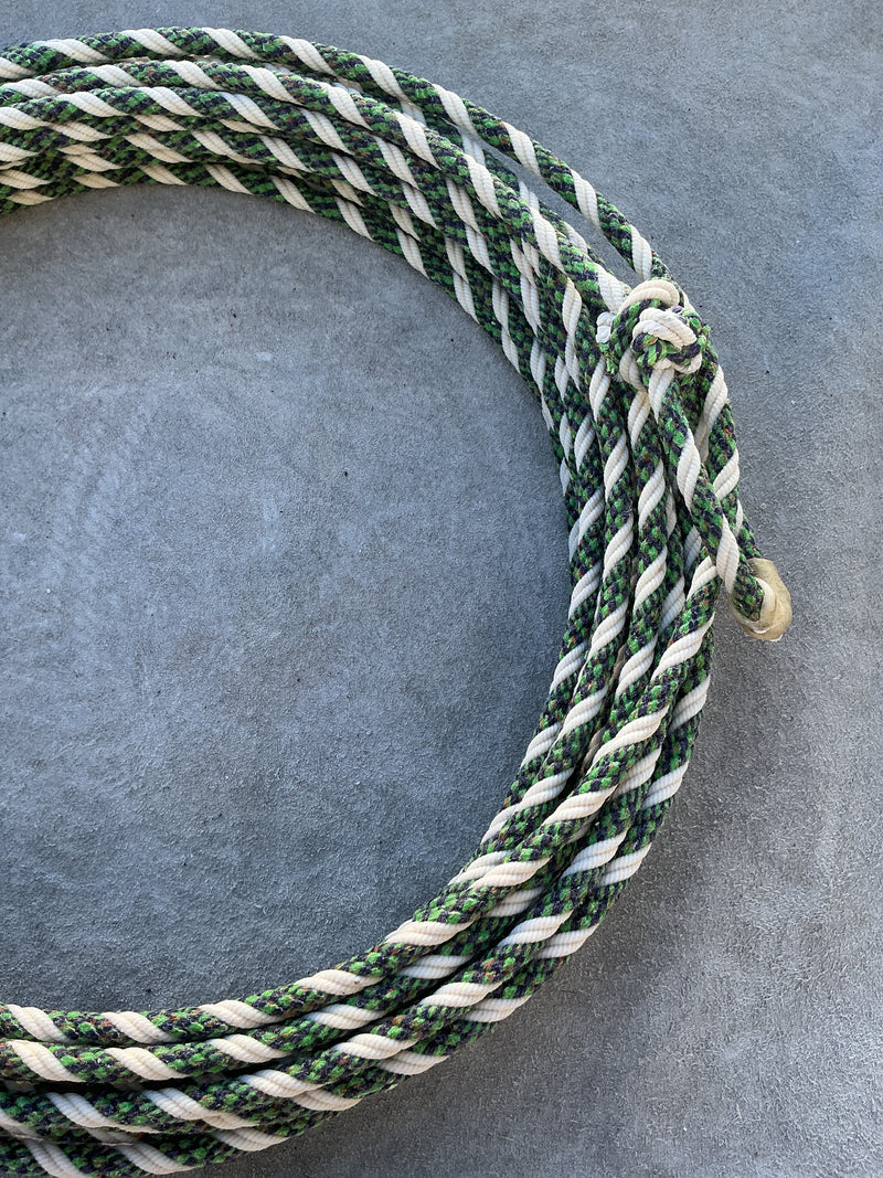 5/16" 60' Waxed Cotton - Green, Blue & White