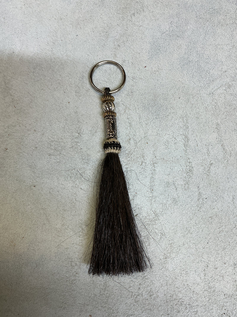 Horse Hair Tassel w/Beads Keychain