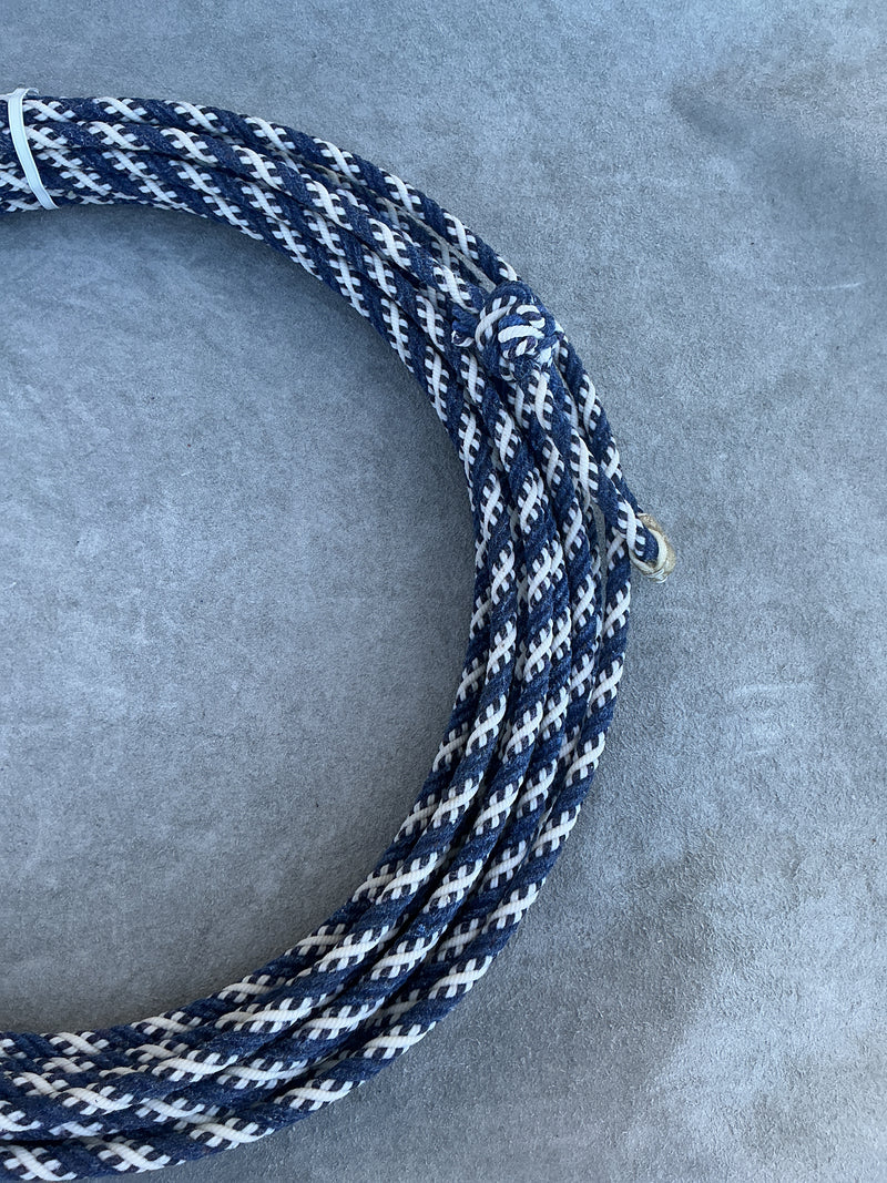 5/16" 60' Waxed Cotton - Blue, Black & White