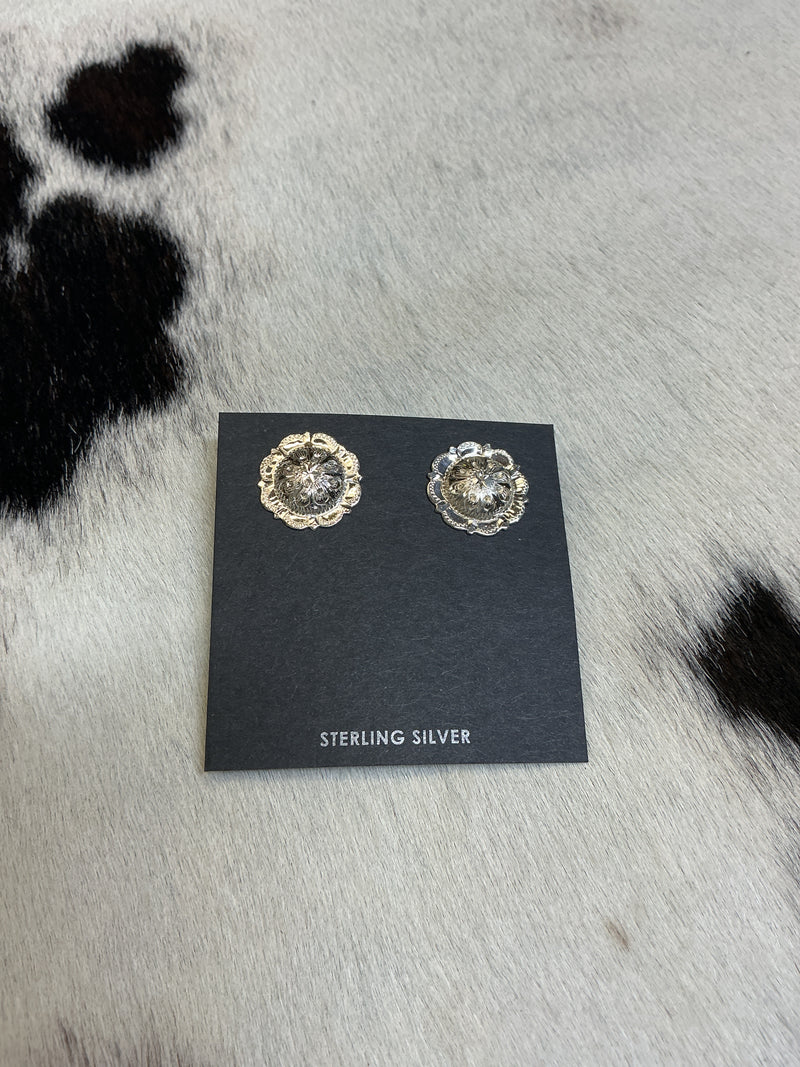 Sterling Silver 3/4" Kansas Concho Earrings