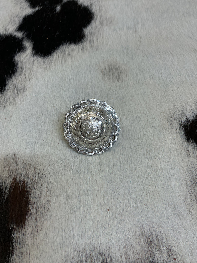 Sterling Silver Loopback Scalloped Concho