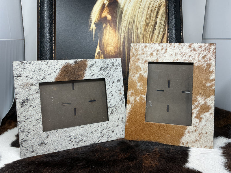 Cowhide Covered Picture Frame