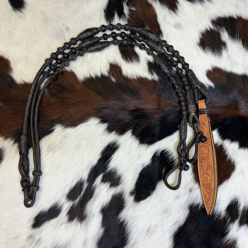 30 Plait Cowboy Oklahoma Brown Reins & Romal