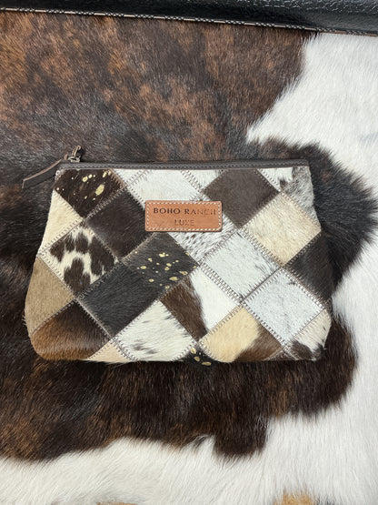 Cowhide Makeup Bag