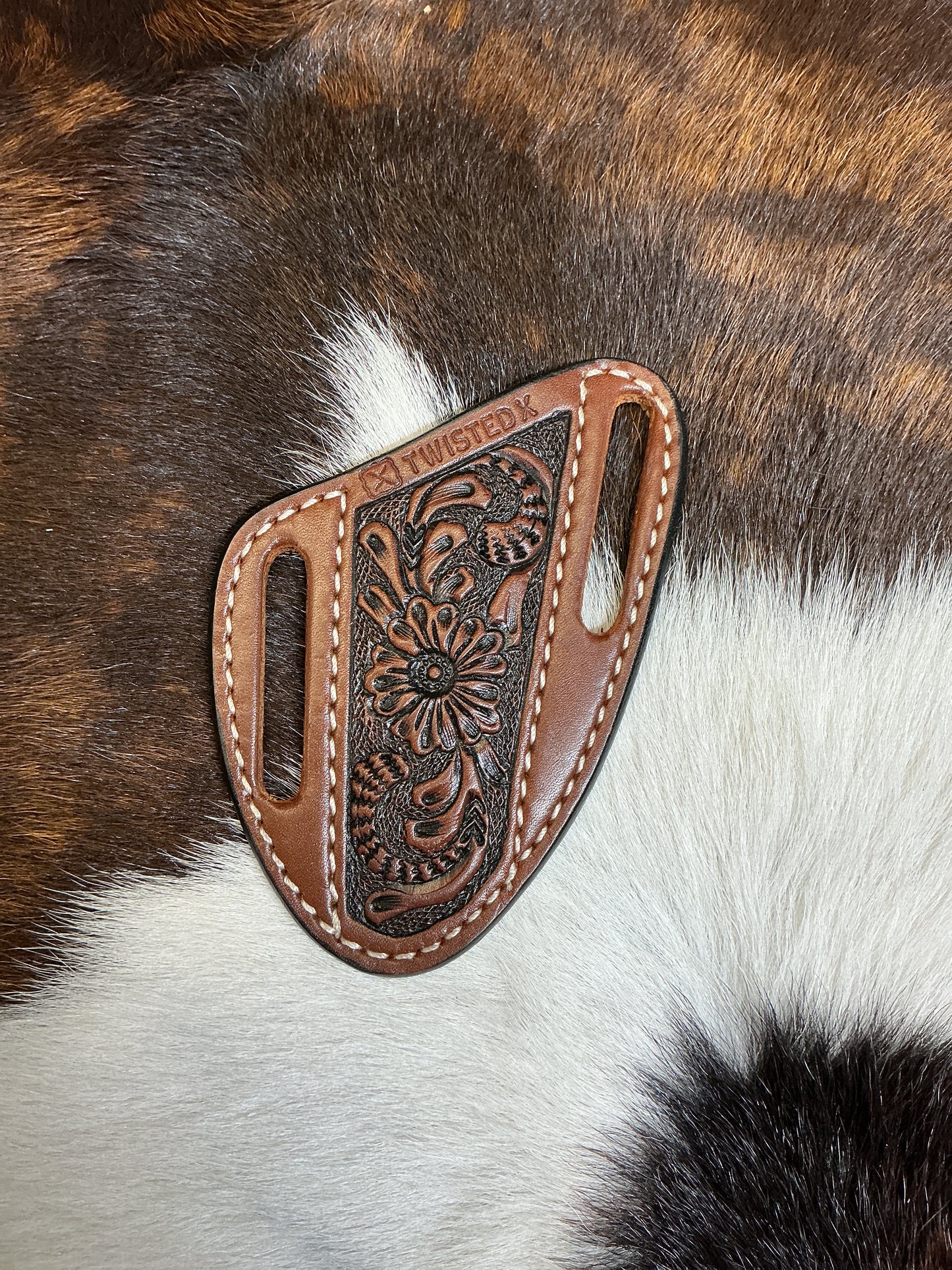 Floral Carved Crossdraw Knife Sheath