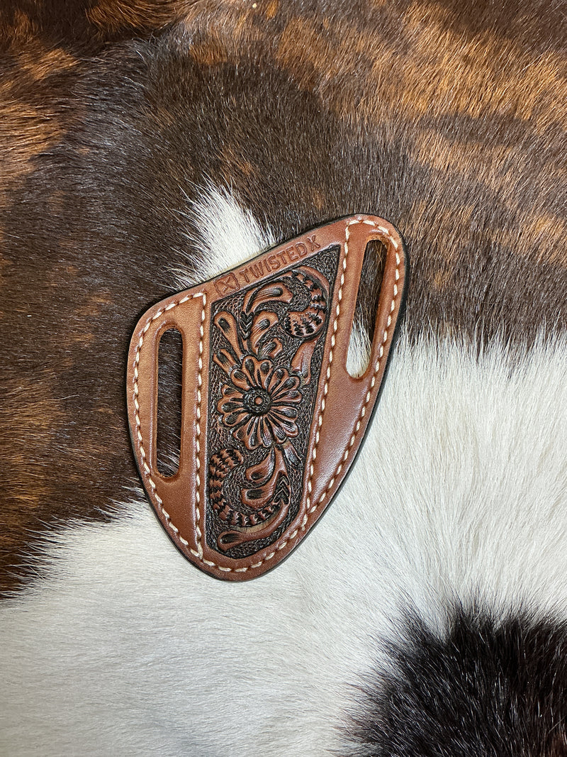Floral Carved Crossdraw Knife Sheath