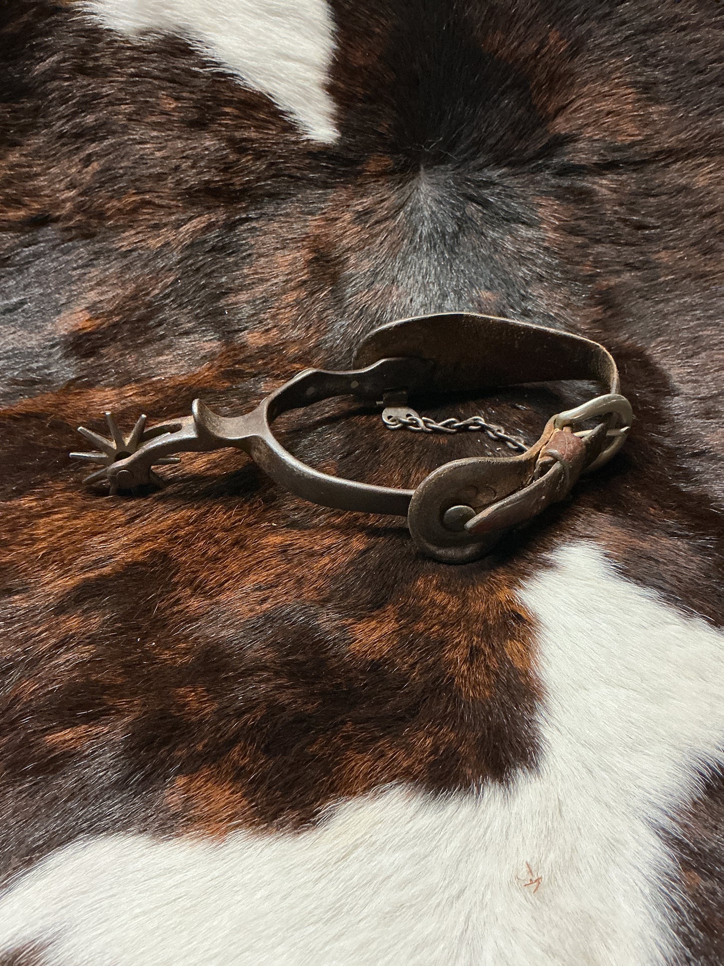 Vintage Buerman Spurs w/Heel Chains & Strap