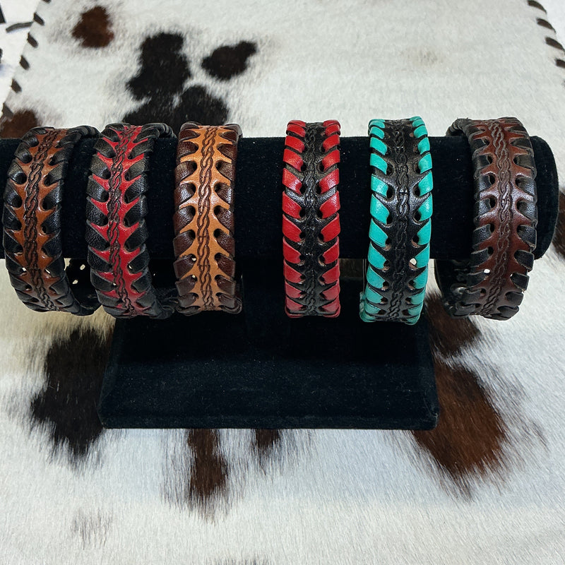Leather Laced Bracelet