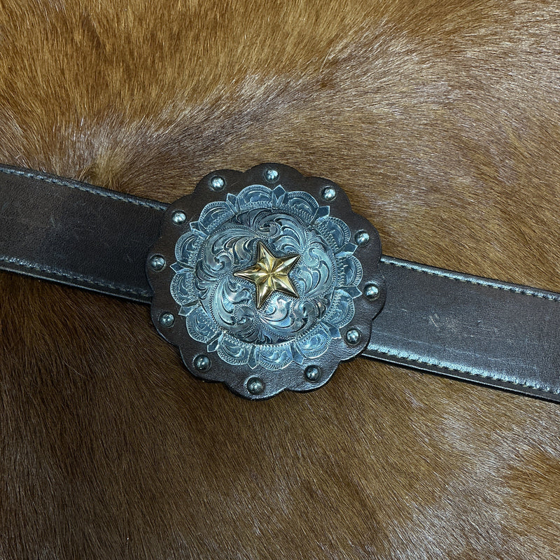 Vintage Solid Sterling Silver Concho Belt