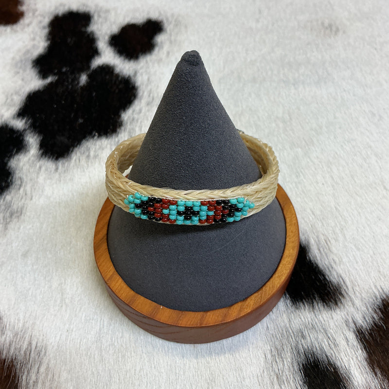Braided Horsehair Bracelet w/Overlaid Beads