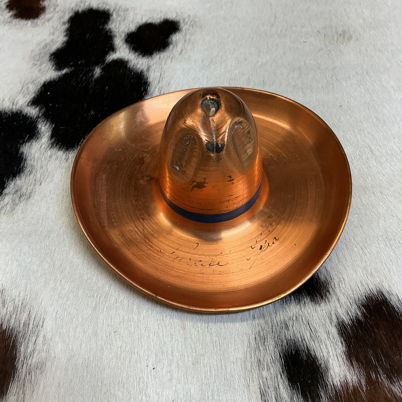 Vintage Copper Cowboy Hat Ashtray