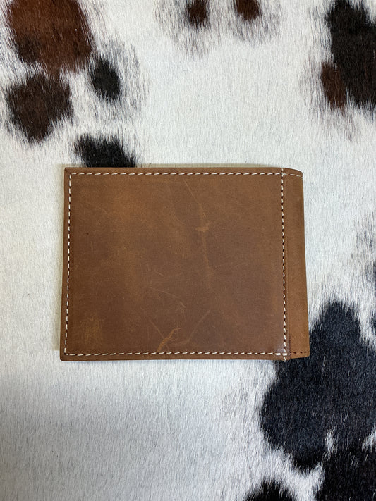 Bi-Fold Floral Carved Wallet