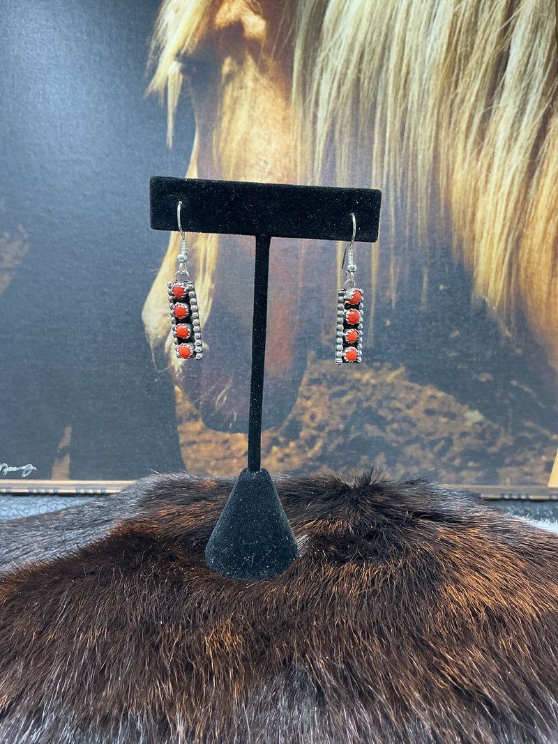 4 Stone Vertical Drop Earrings