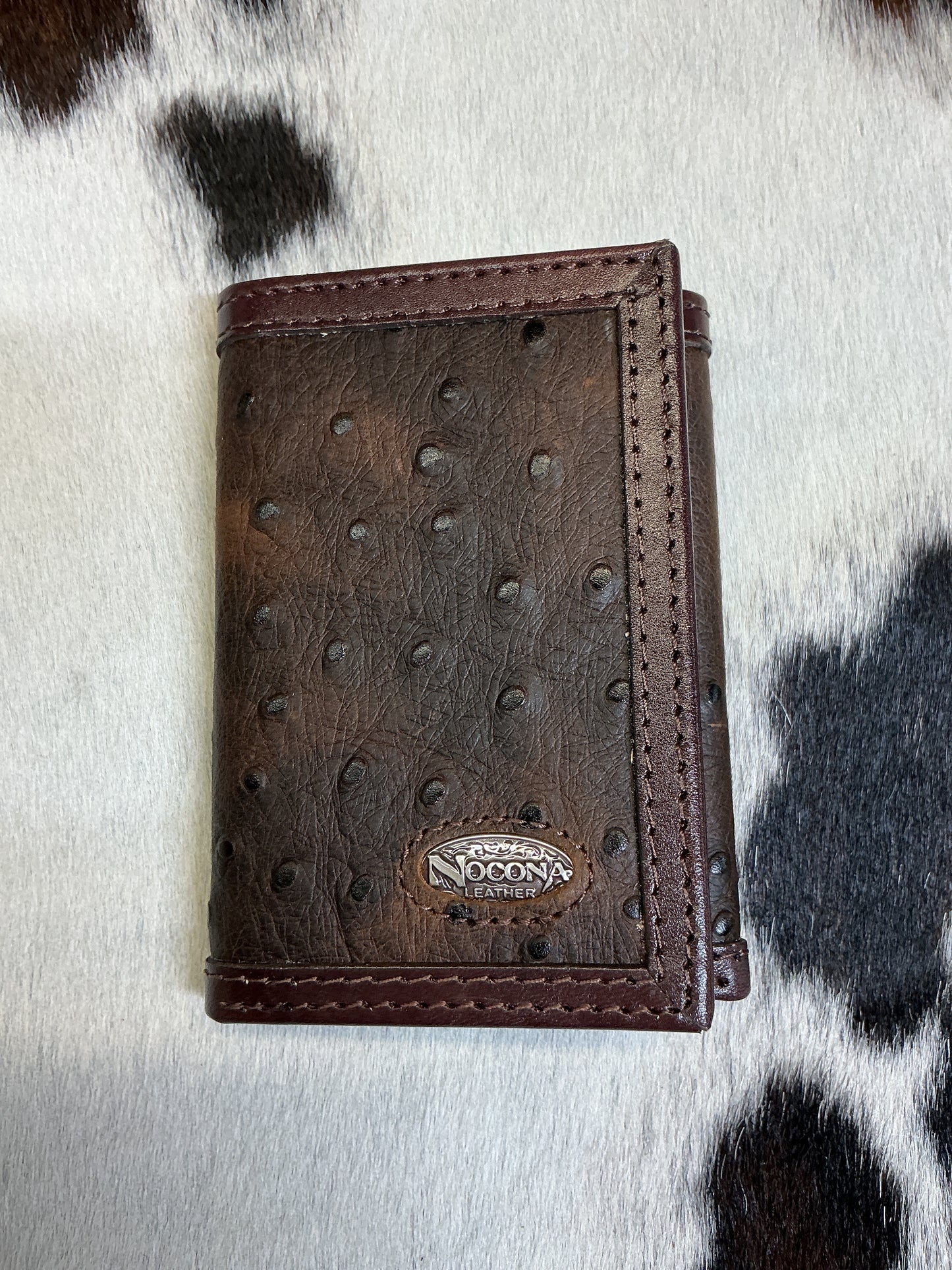 Trifold Wallet w/Ostrich Leather