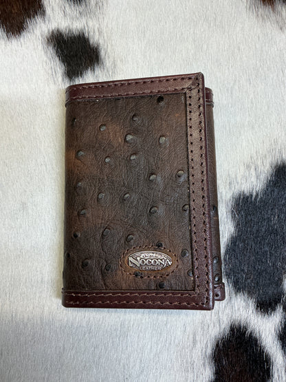 Trifold Wallet w/Ostrich Leather