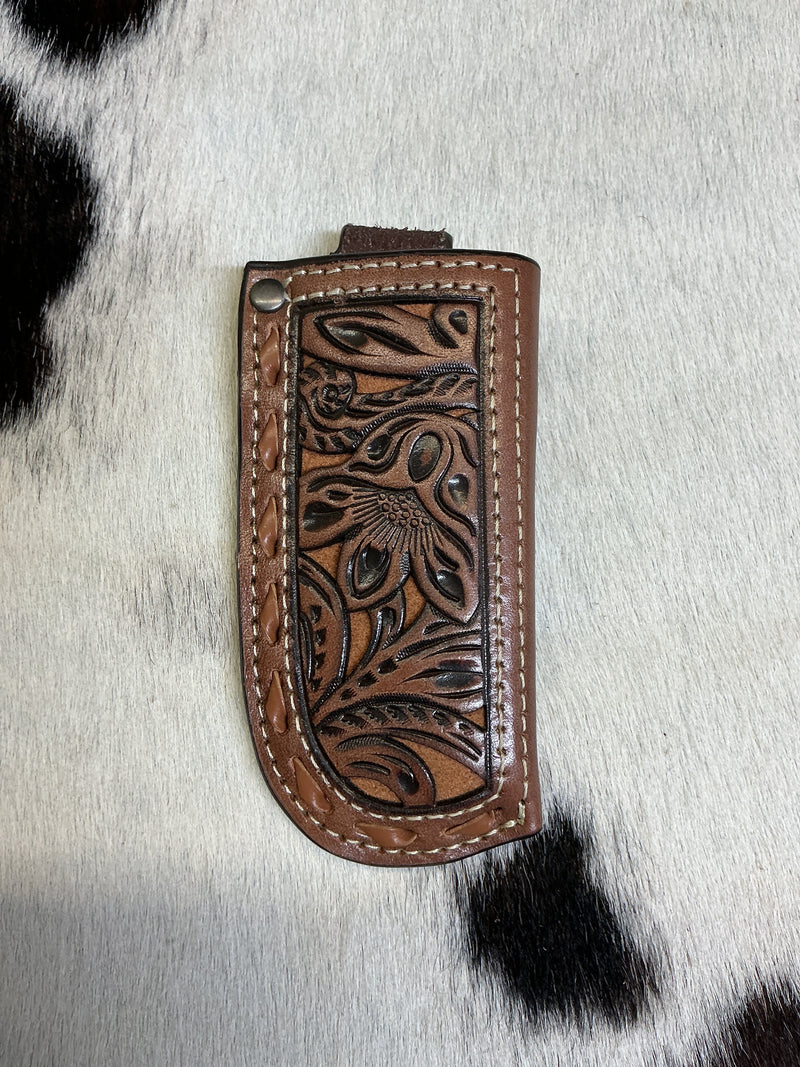 Floral Carved Leather Knife Sheath