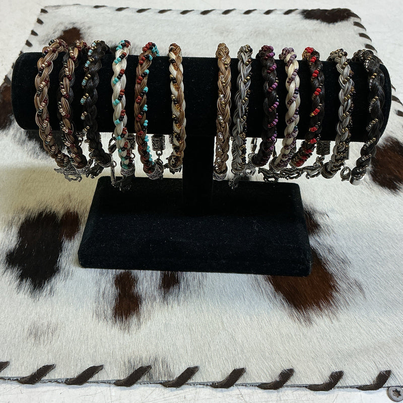Braided Horsehair Bracelet w/Beads