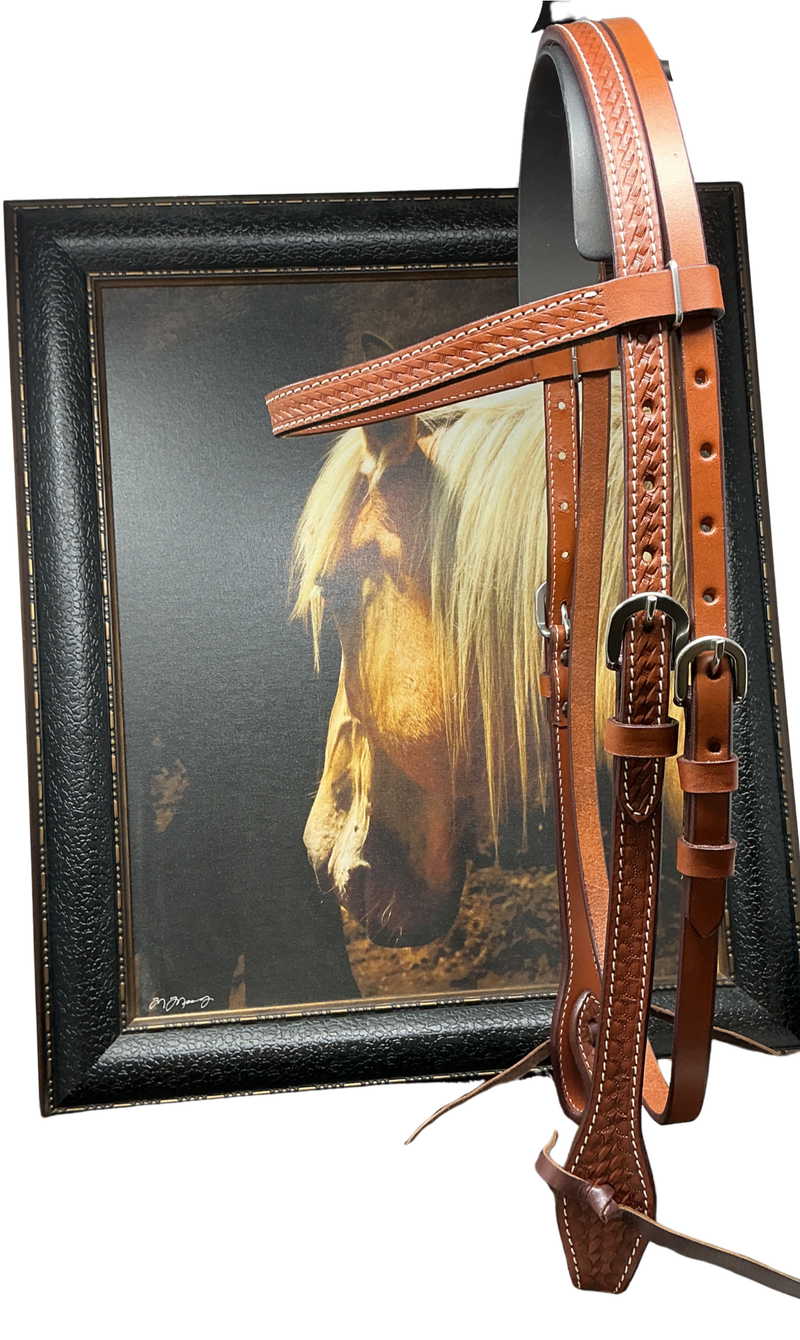 5/8" Basket Stamped Browband