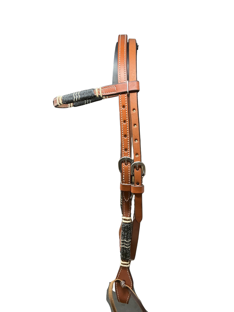 Browband with Rawhide