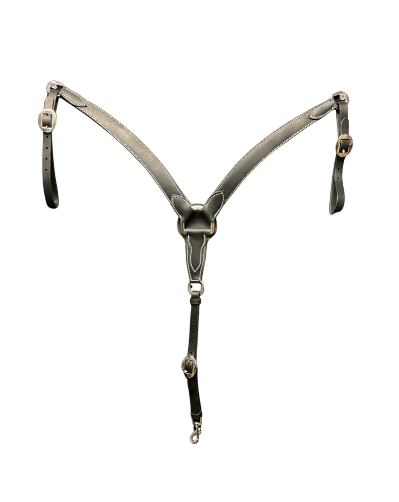 Black Leather Contoured Breast Collar