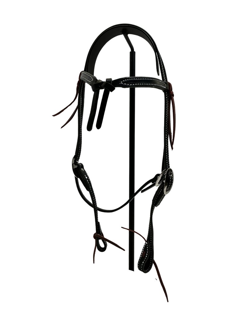 Black 5/8" Stitched Knotted Browband