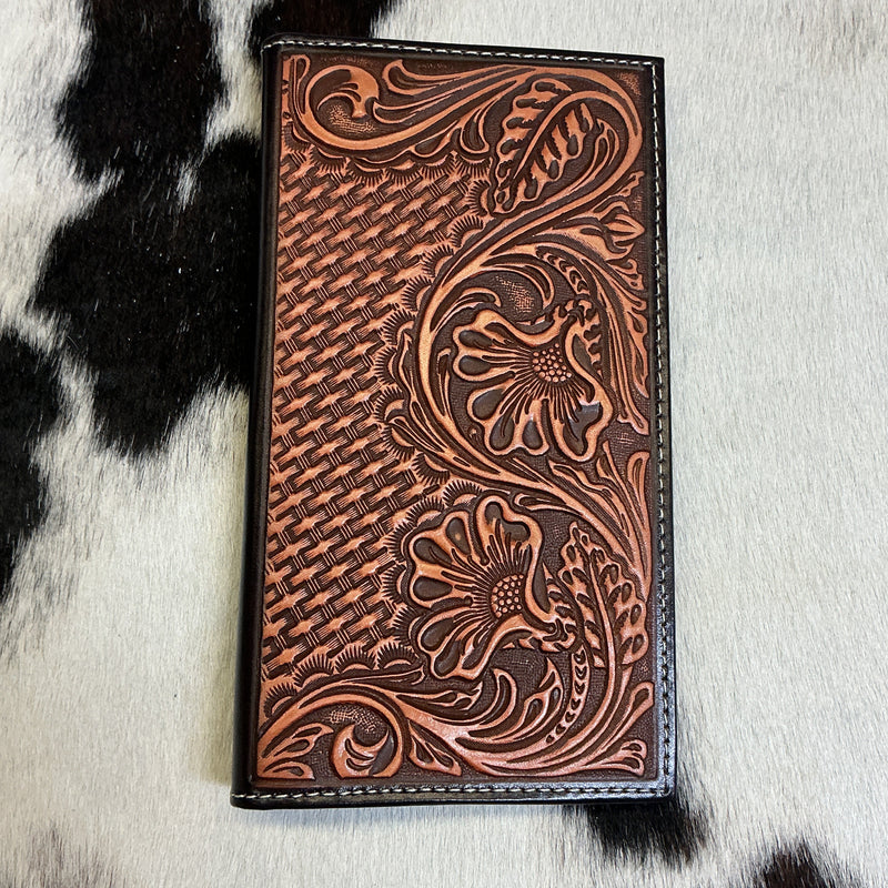 Basket/Floral Checkbook Wallet