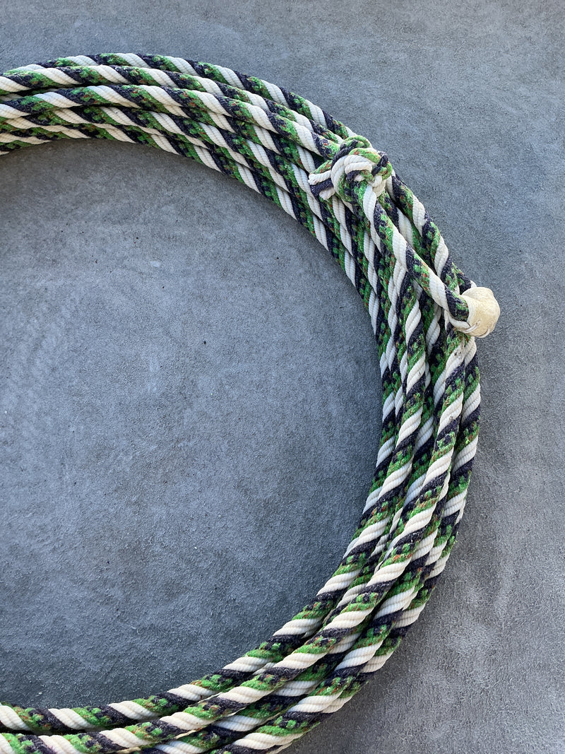 5/16" 60' Waxed Cotton - Green, Blue & White