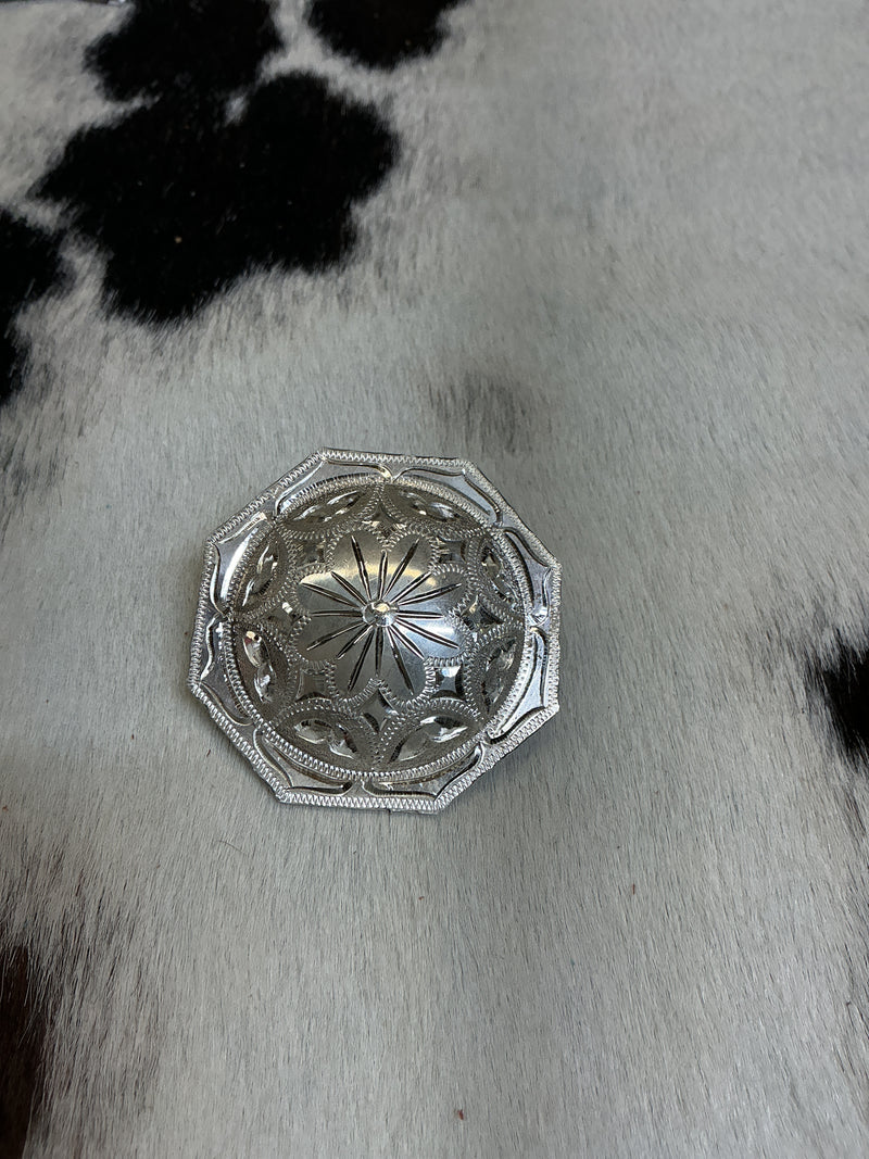 Sterling Silver Loopback Smooth Concho
