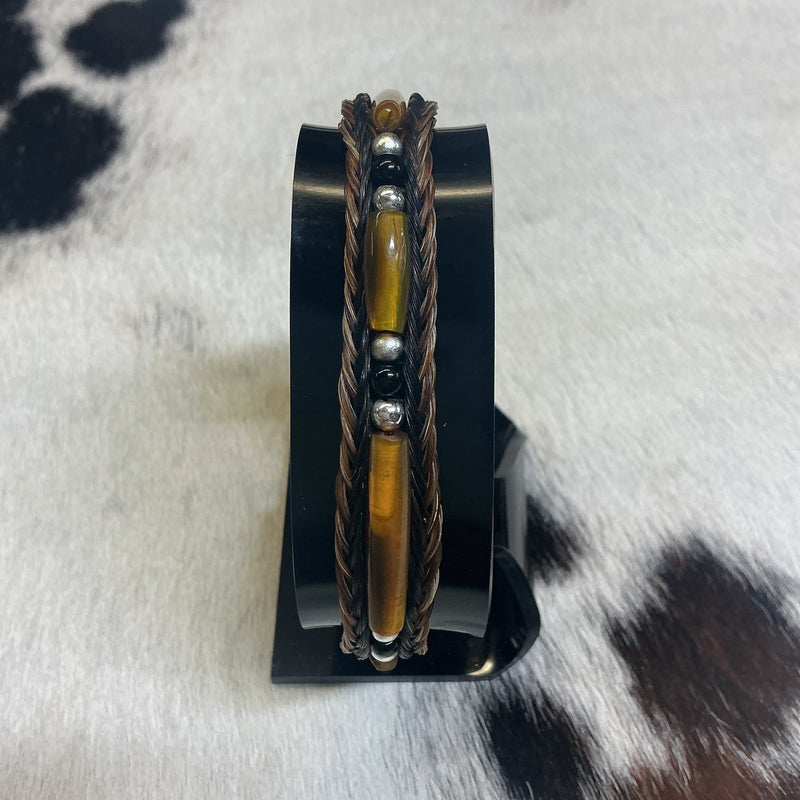 Braided Horsehair Bracelet w/Bone