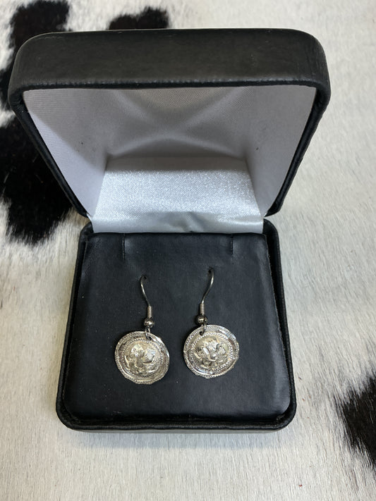 Round Concho Dangle Earrings