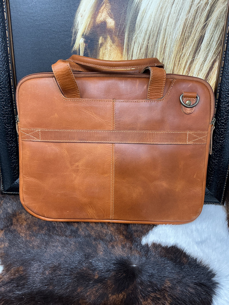 Tan Leather Laptop Bag
