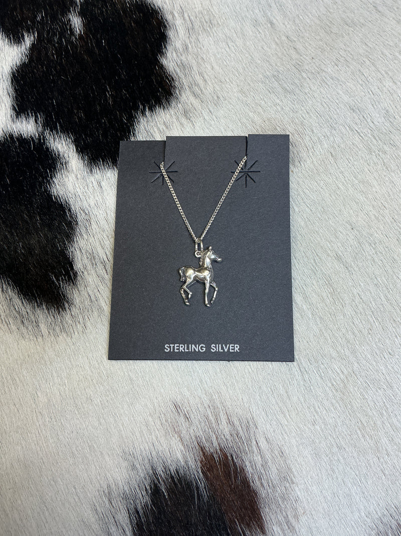 Sterling Silver Colt Necklace