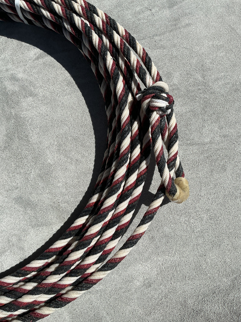 5/16" 60' Waxed Cotton - Red, White & Black