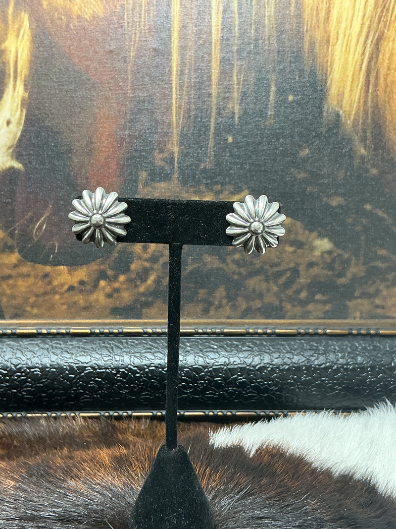 Sterling Silver Jell-o Mold Concho Earrings