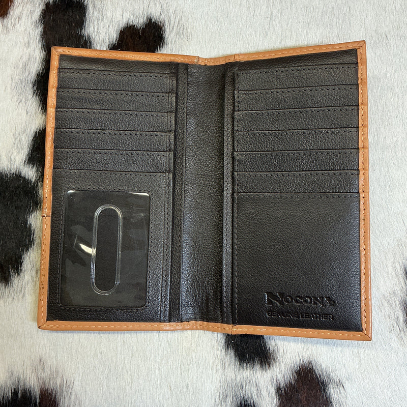 Cowhide/Floral Checkbook Wallet