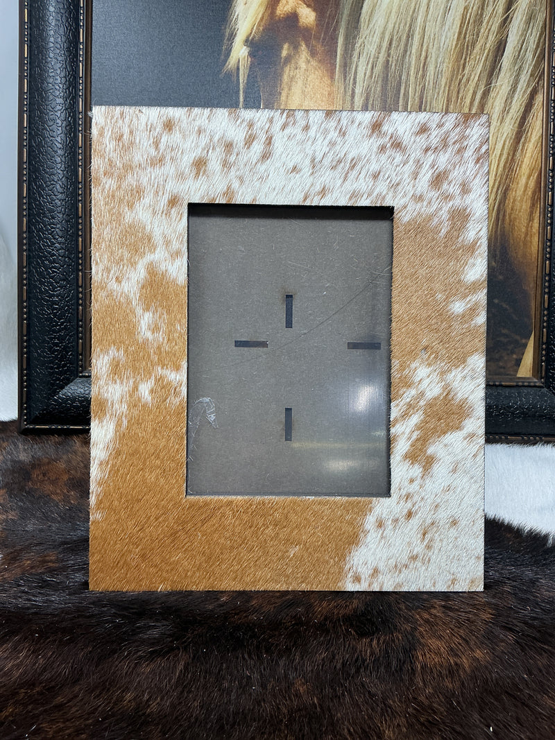 Cowhide Covered Picture Frame