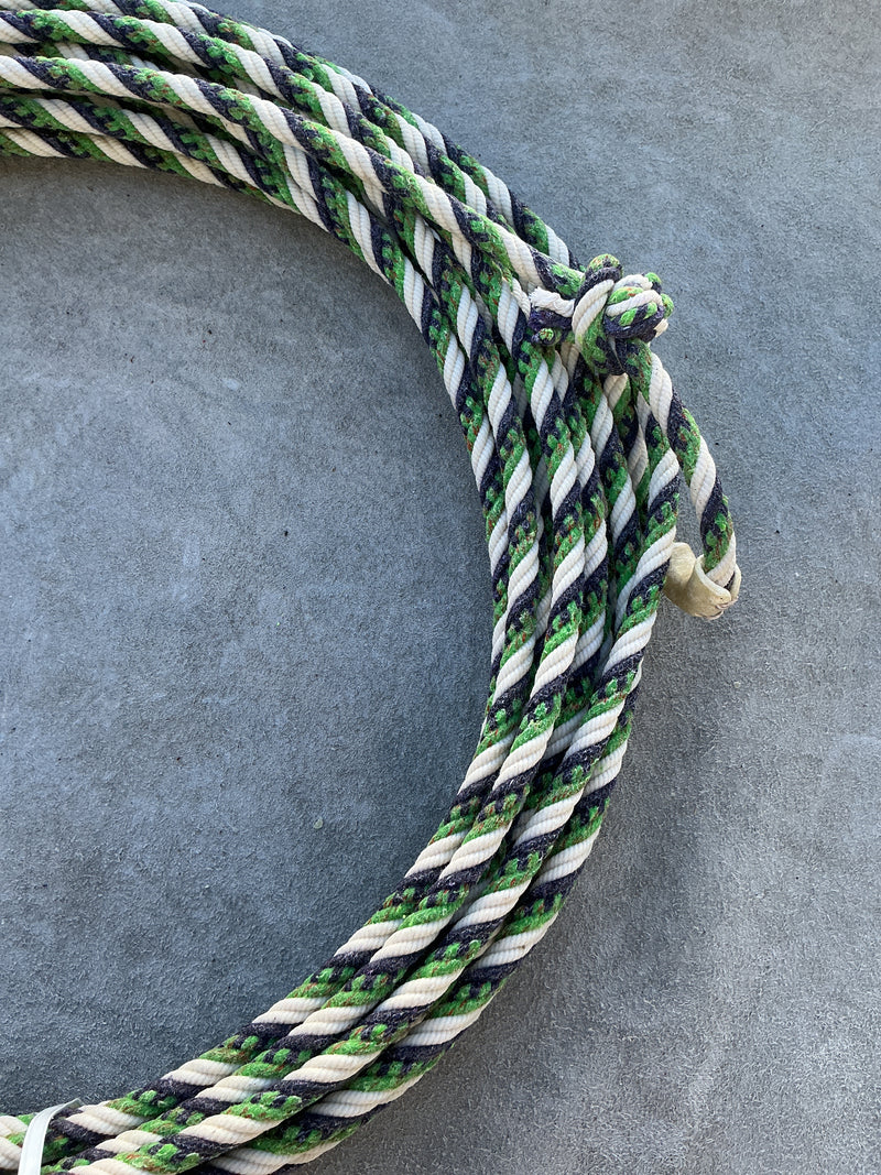 5/16" 60' Waxed Cotton - Green, Blue & White