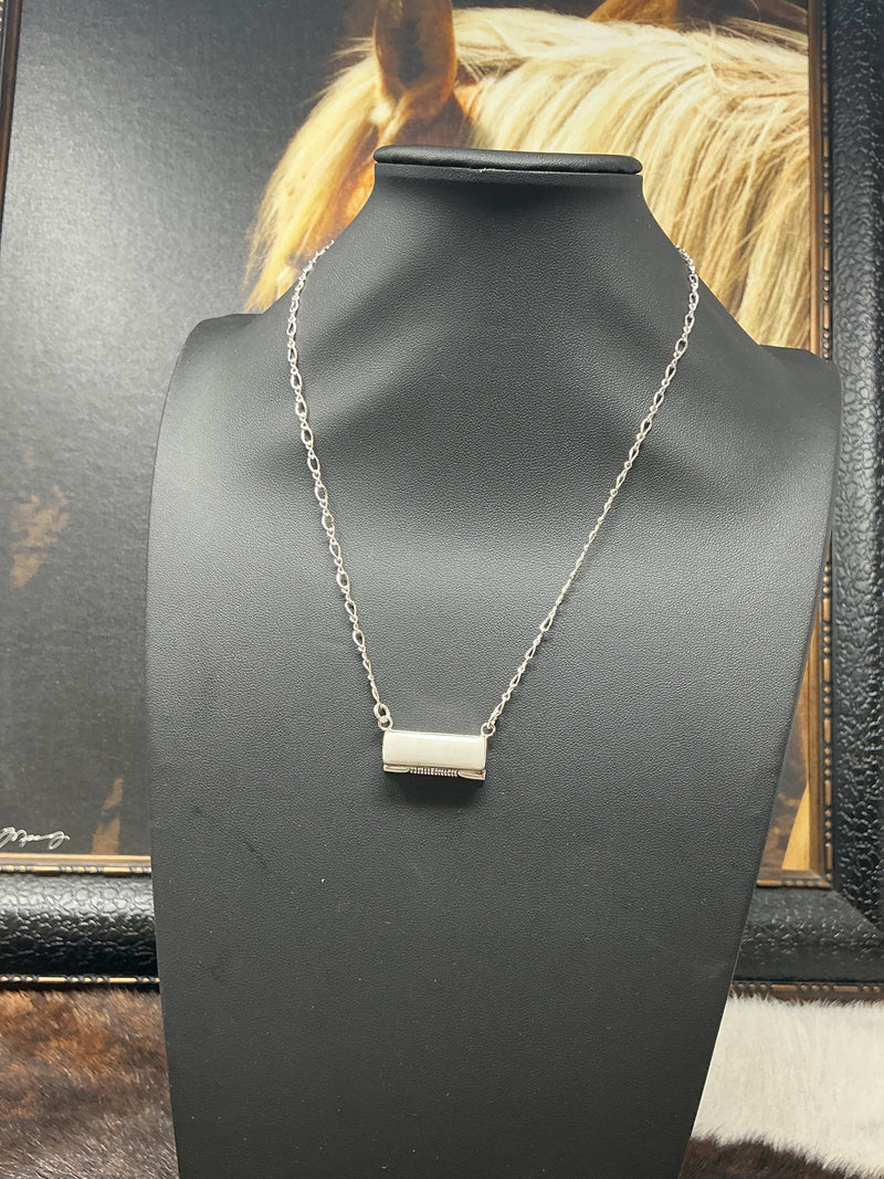 White Buffalo Bar Necklace