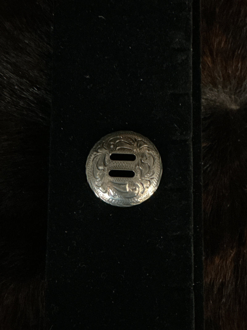 Oklahoma Slotted Concho- Antique Silver Plate
