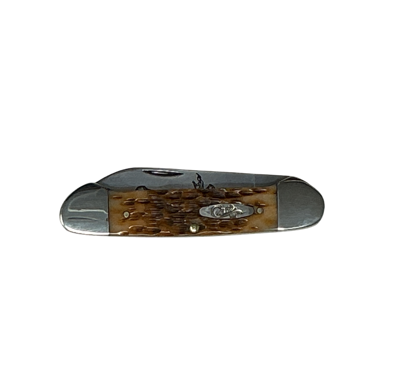 Case Amber Bone Peach Seed Jig Canoe